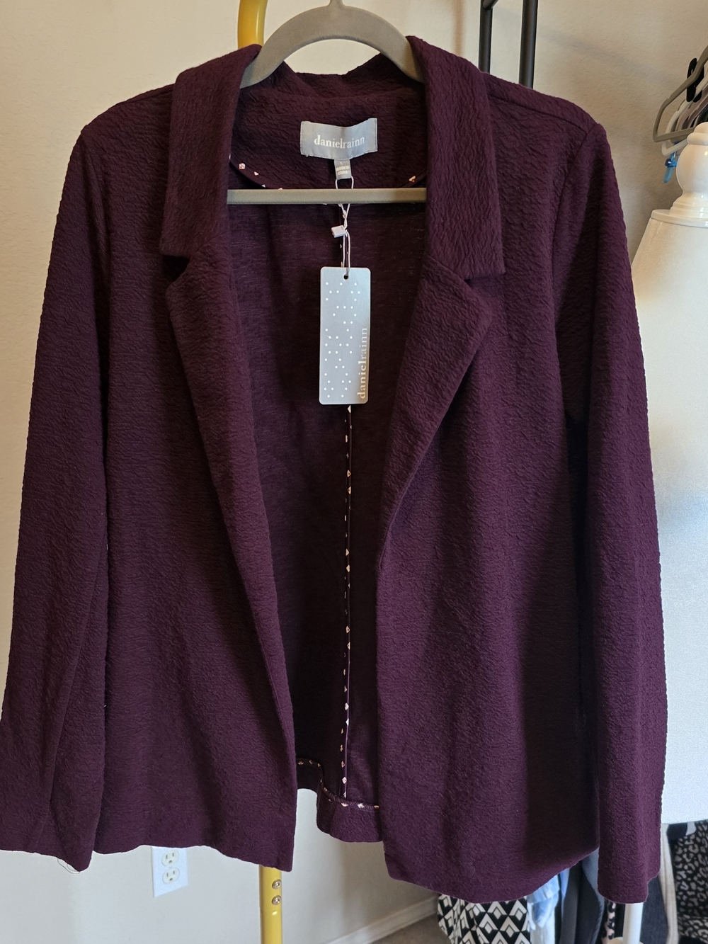 Daniel Rainn Women's Open-Front Blazer Jacket in Plum